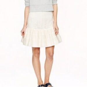 3/$10 J. Crew White Bubble Mini Skirt with Ruffles